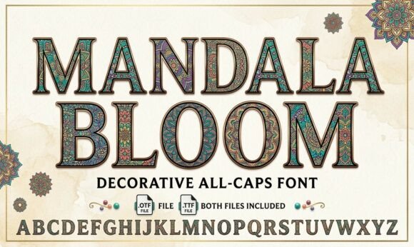 Mandala Bloom: Floral Display Typography